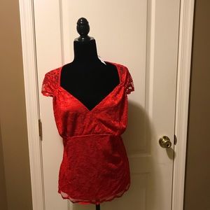 NWT Red lace blouse